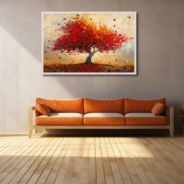 Red Tree Acrylic Painting